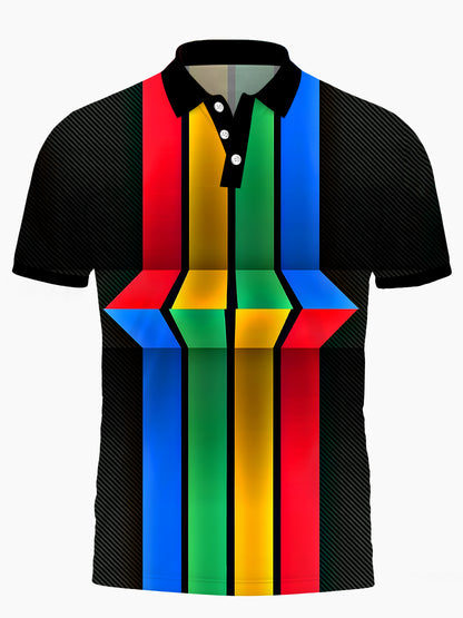 Stripe Herren -Kurzärmel -Polo -Hemd Für Männer