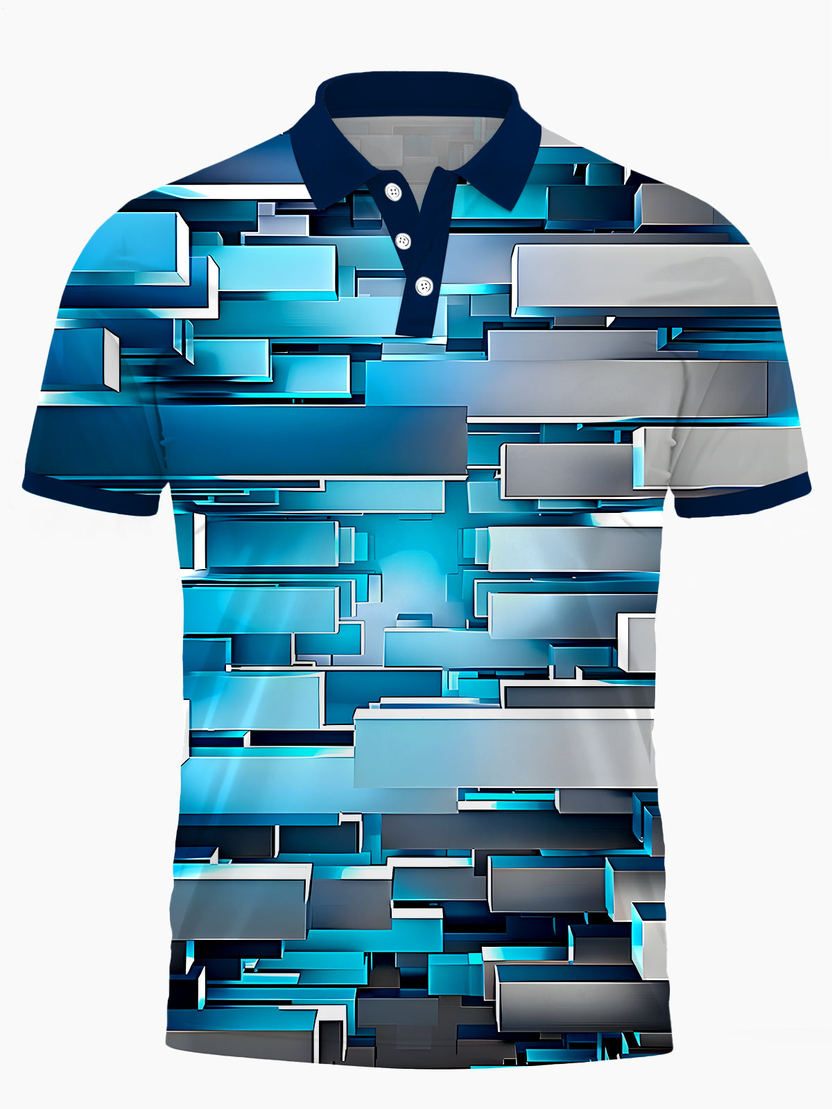 Geometrie Herren Kurzärmel -Polo -Hemd Polo -Hemd