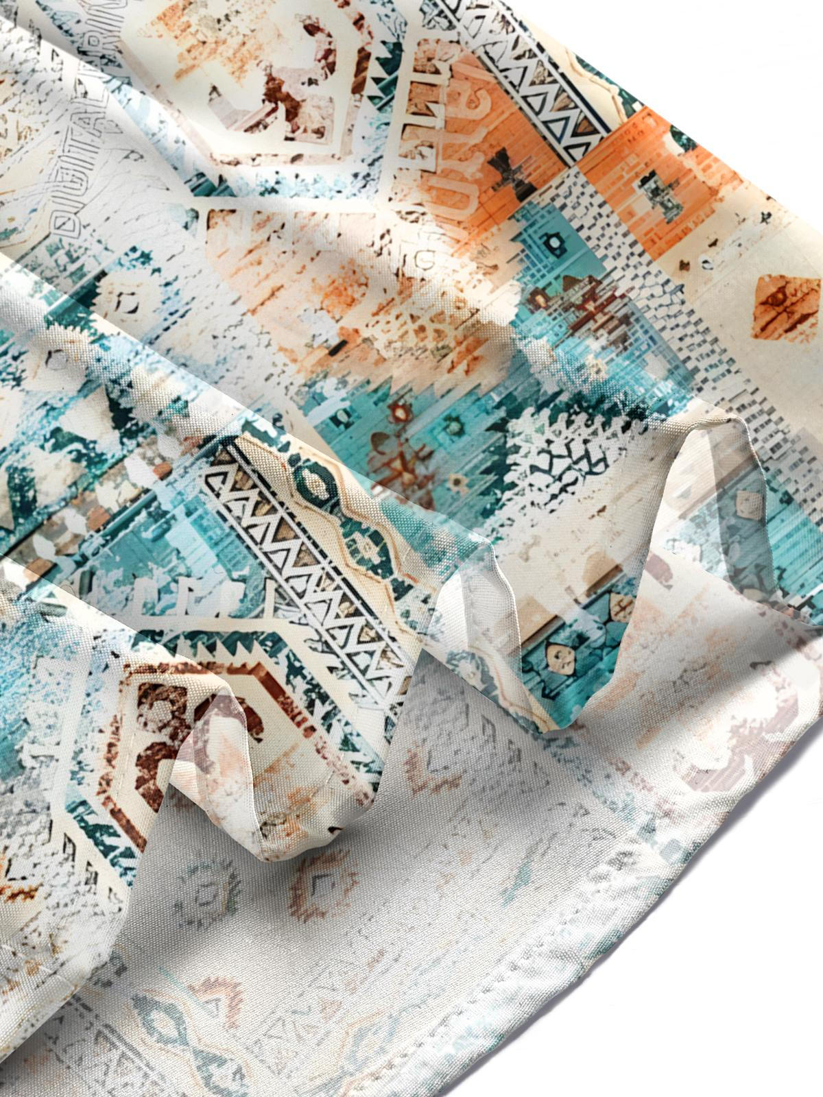 Vintage Ethnische Muster Druckmenschen Tasche Kurzarm Shirts