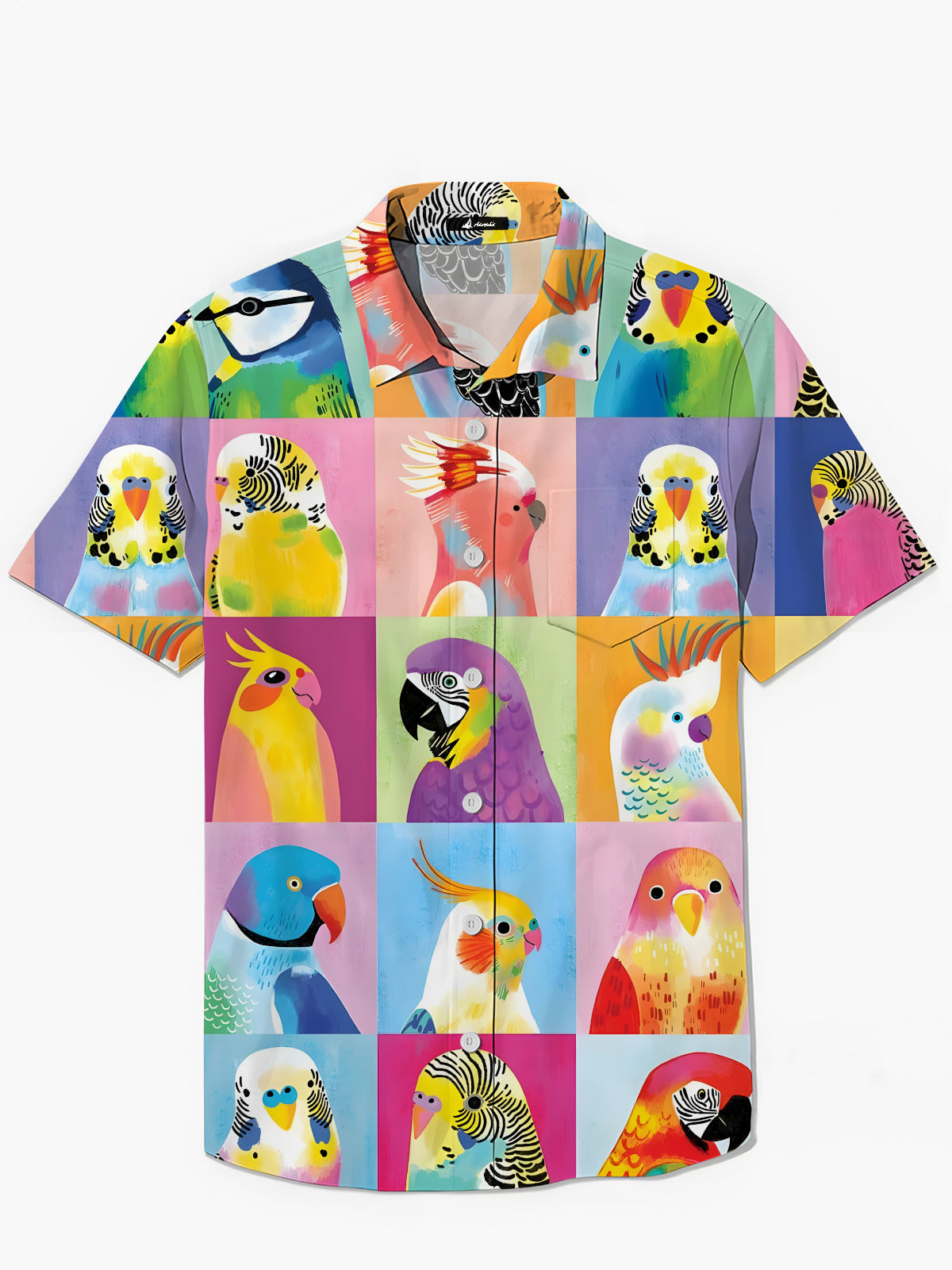 Papageienabdruck Herren -Tasche Kurzarm Shirts