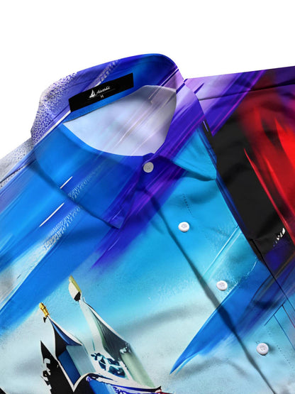 London Maltes Art Print Herren -Tasche Kurzarm Shirts