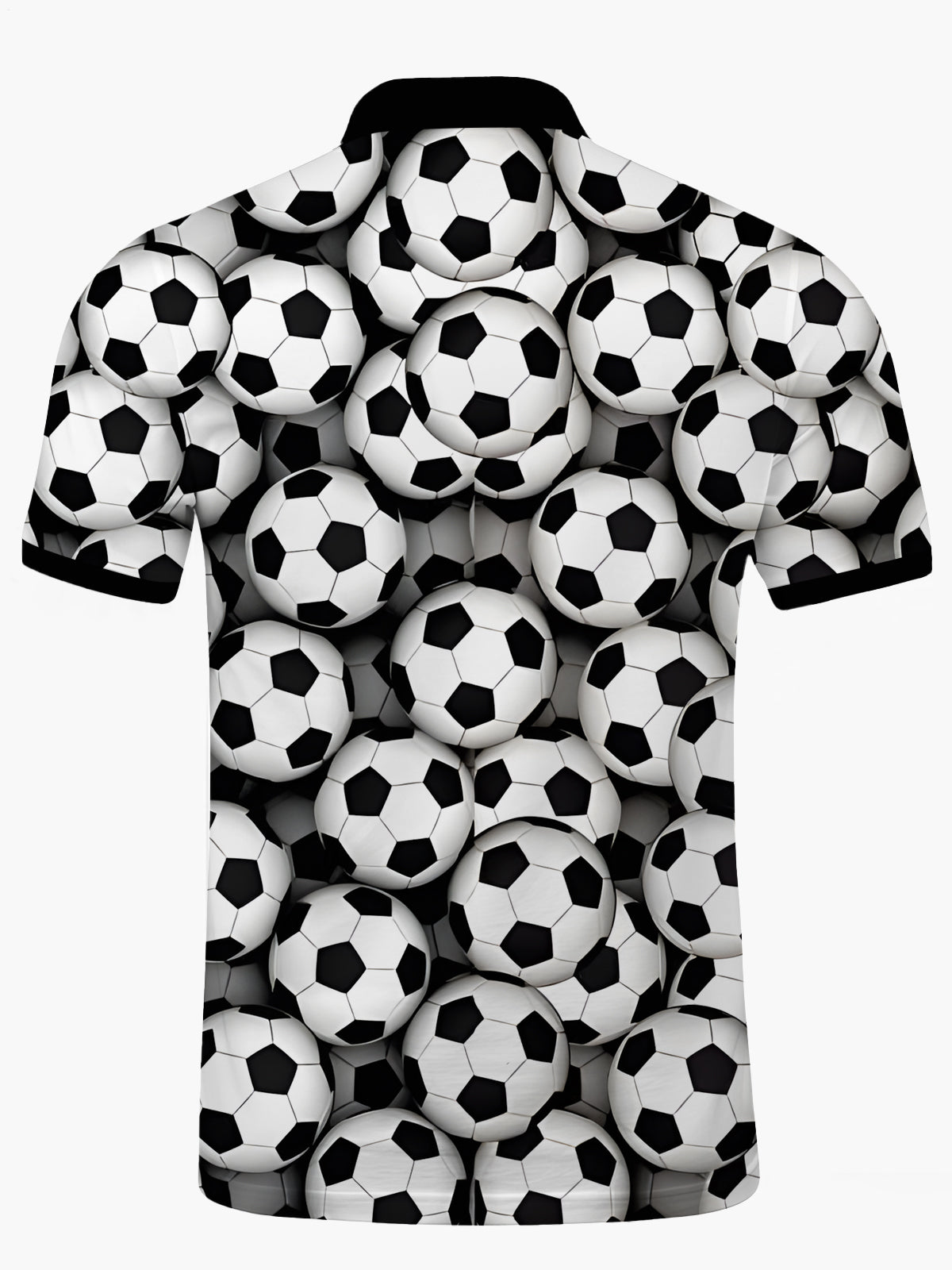 Football Print Männer Kurzärmeliges Knopfpolo -Shirt