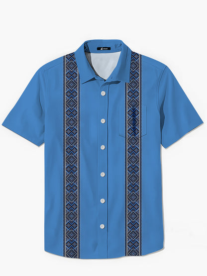 Geometrie Herren -Taschen -Kurzarmhemden