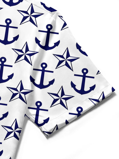 Ankerdrucken Herren -Tasche Kurzarm Shirts