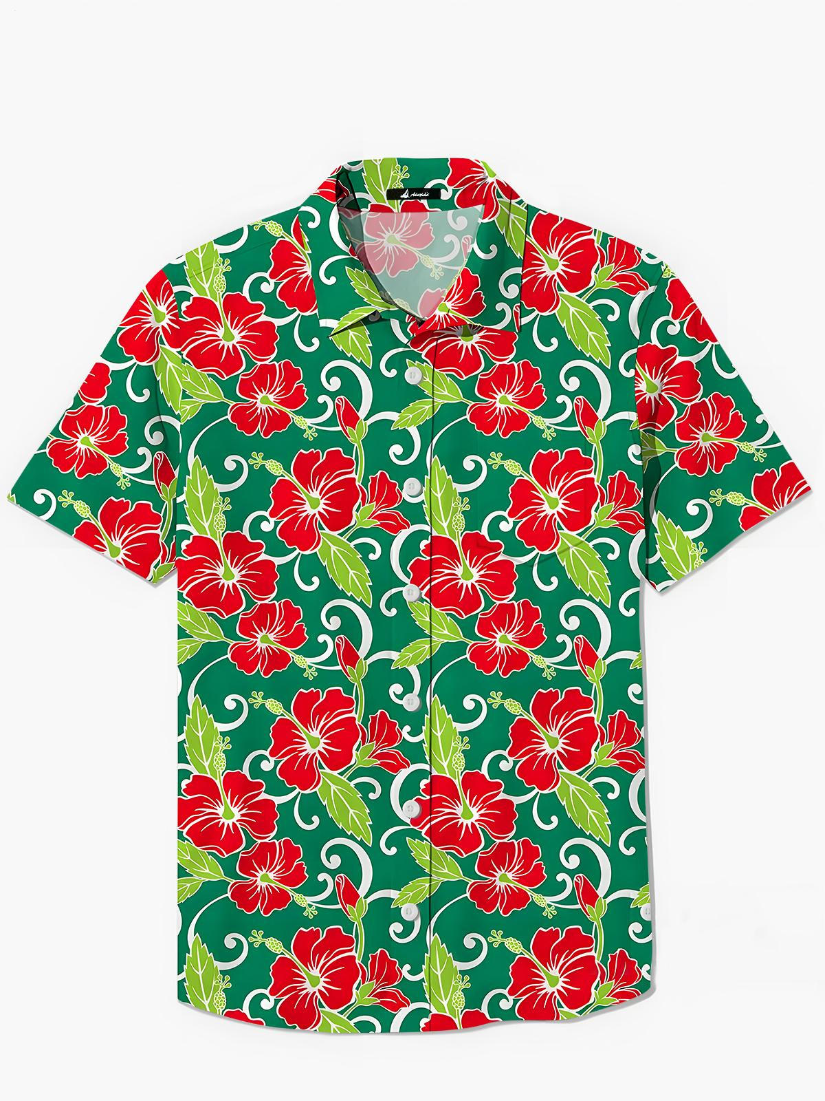 Taschenhemden Für Blumen -Männer In Kurzarm