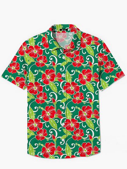 Taschenhemden Für Blumen -Männer In Kurzarm