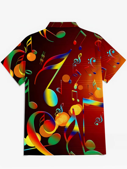 Music Note Herren -Tasche Kurzarm Shirts