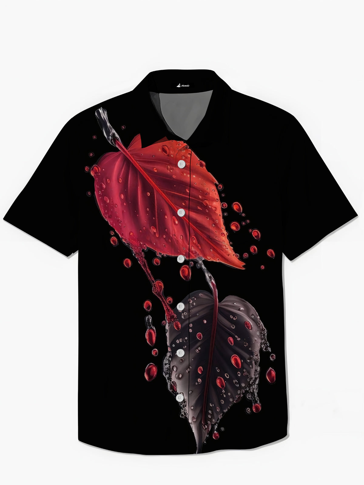 Blattdruck Herren -Tasche Kurzarm Shirts