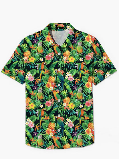 Papageien -Herren -Taschen -Kurzarmhemden