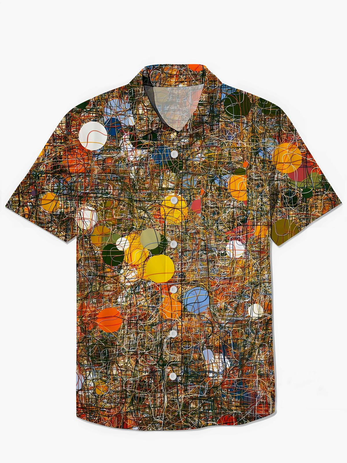 Geometrie Herren -Taschen -Kurzarmhemden