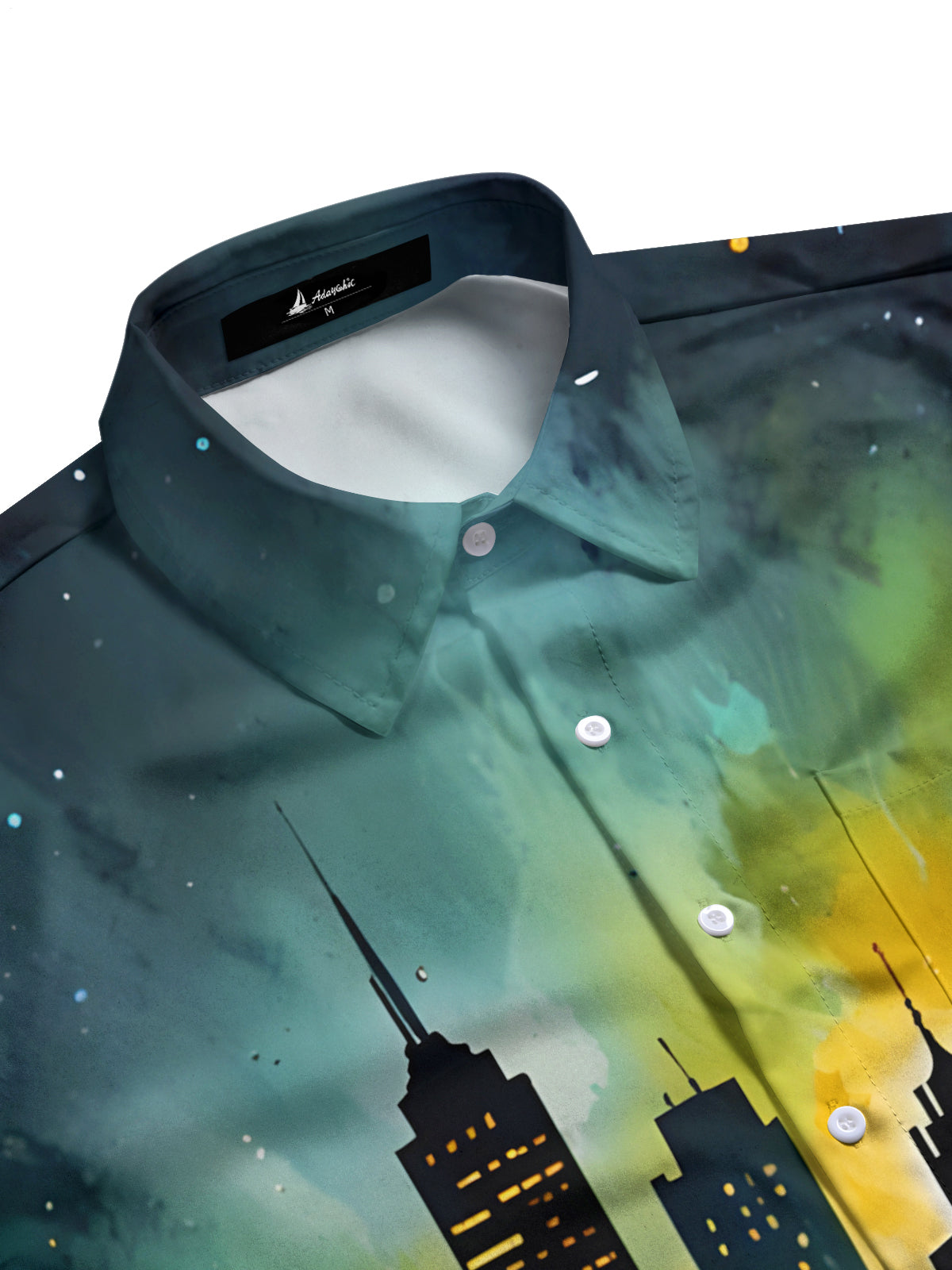 City Night Landscape Print Herren -Tasche Kurzarm Shirts