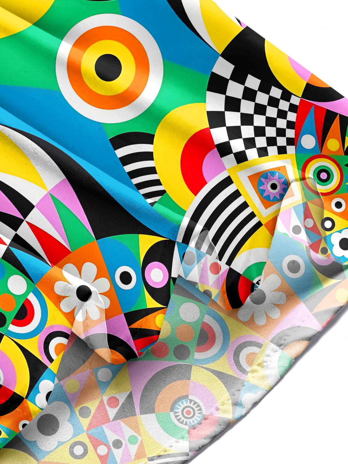 Geometrie Herren -Taschen -Kurzarmhemden