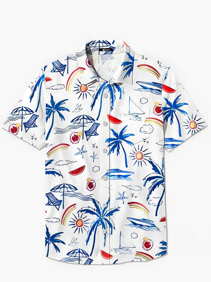 Hawaiianische Herren -Taschen -Kurzarmhemden