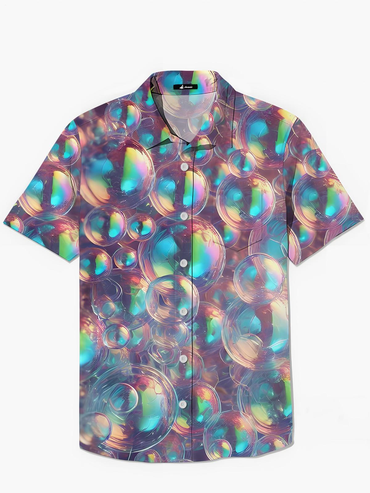 Fantastische Farbenfrohe Seife Blasen Drucken Männer Tasche Kurzarm Shirts