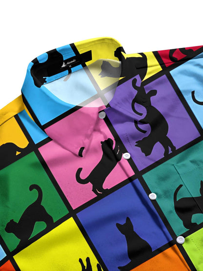 Katze -Hund -Taschen -Taschen -Kurzarmhemden