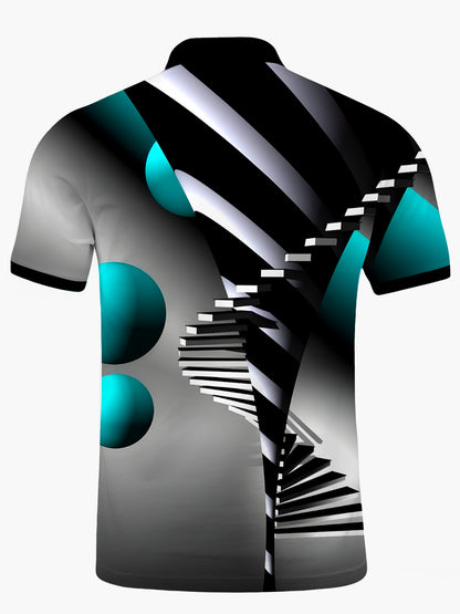Geometrie Herren Kurzärmel -Polo -Hemd Polo -Hemd