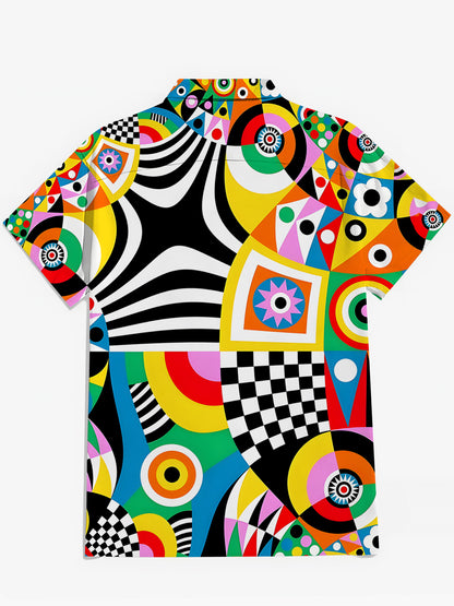Geometrie Herren -Taschen -Kurzarmhemden