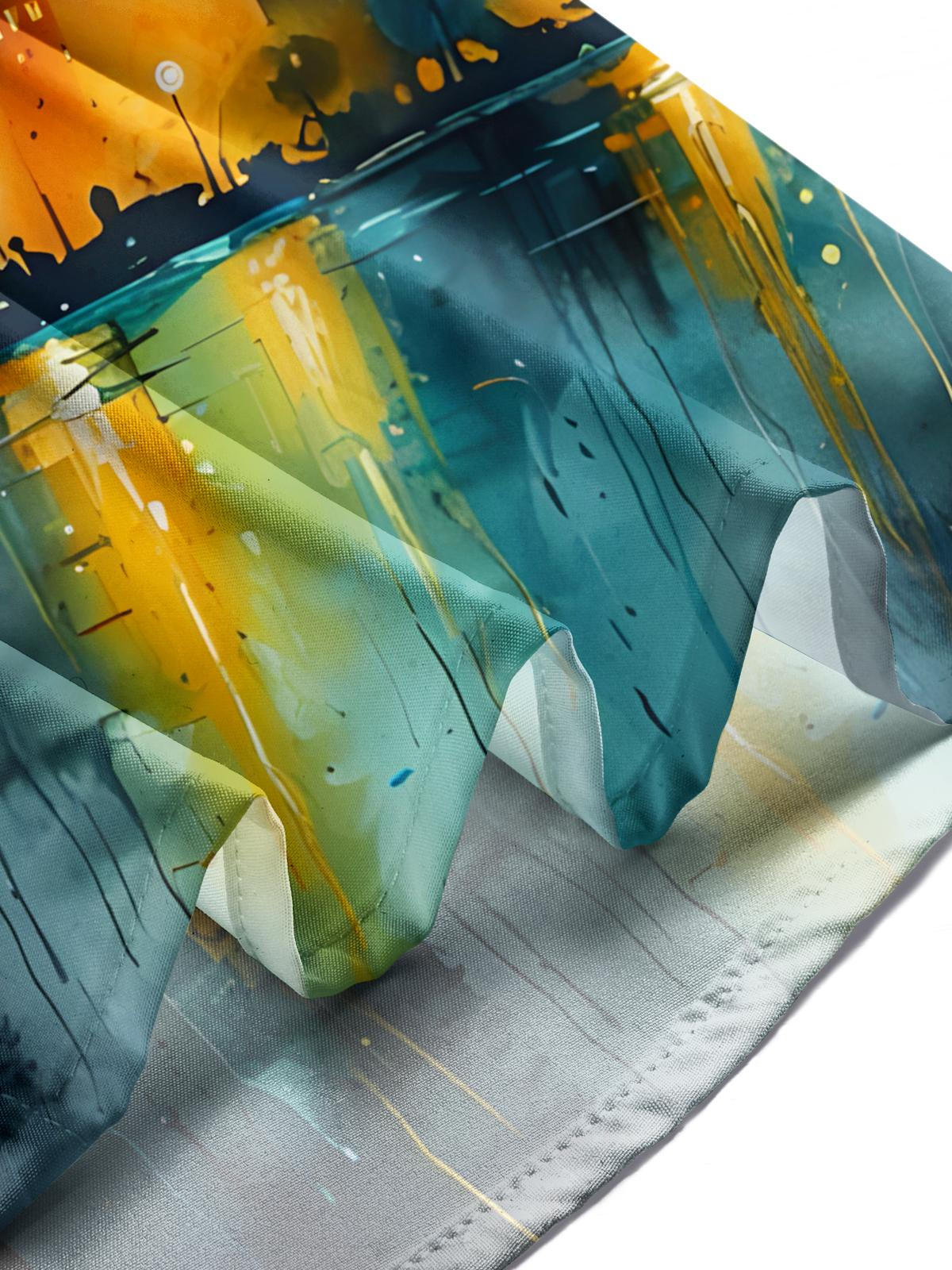 City Night Landscape Print Herren -Tasche Kurzarm Shirts