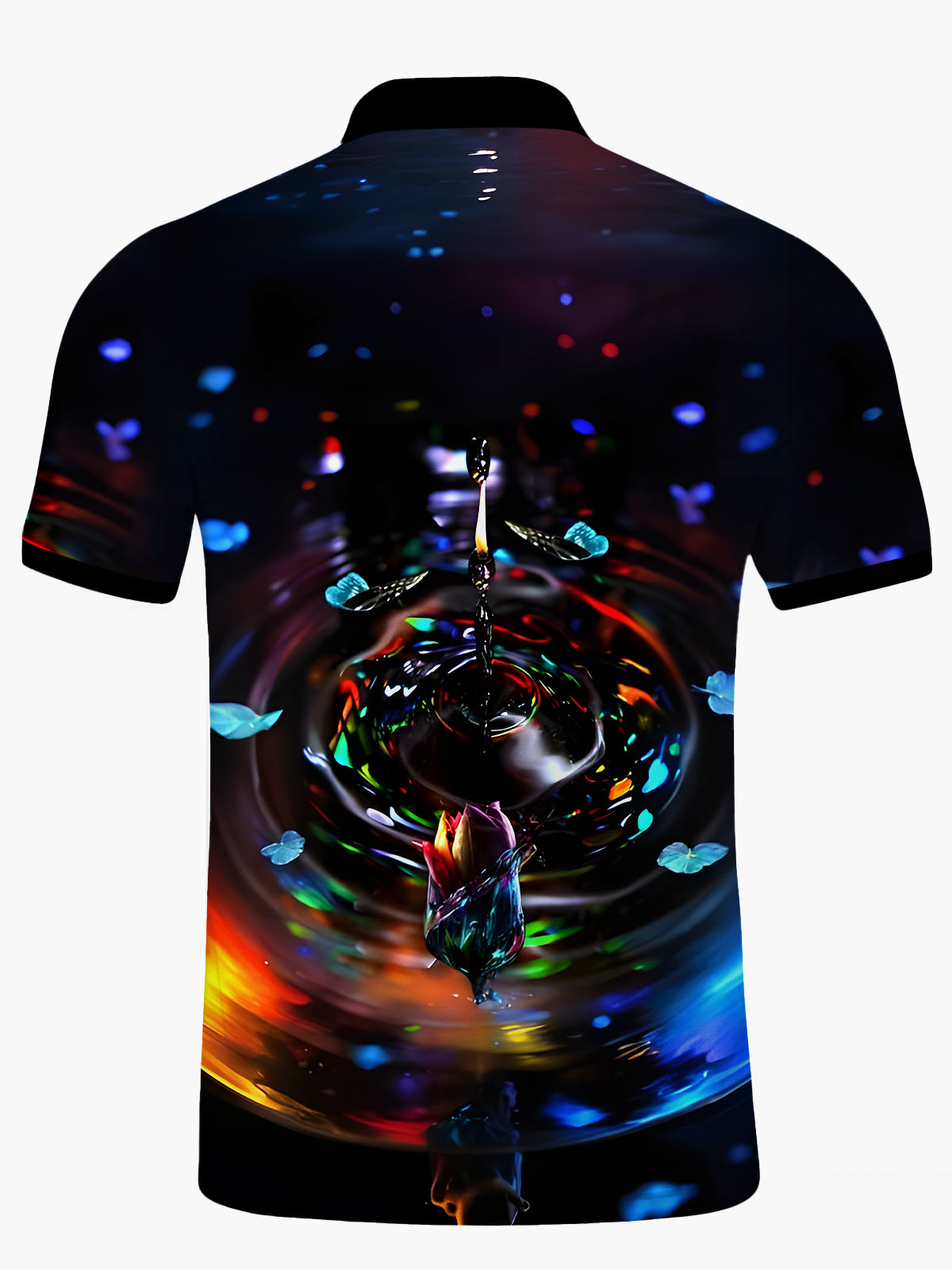Wassertropfen -Kurzärmel -Polo -Hemd Von Herren Kurzarmknopf