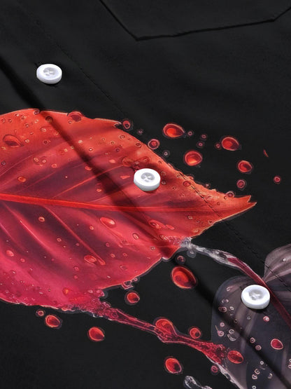 Blattdruck Herren -Tasche Kurzarm Shirts