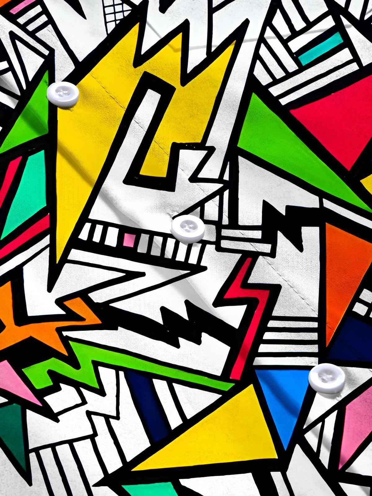 Geometrie Herren -Taschen -Kurzarmhemden