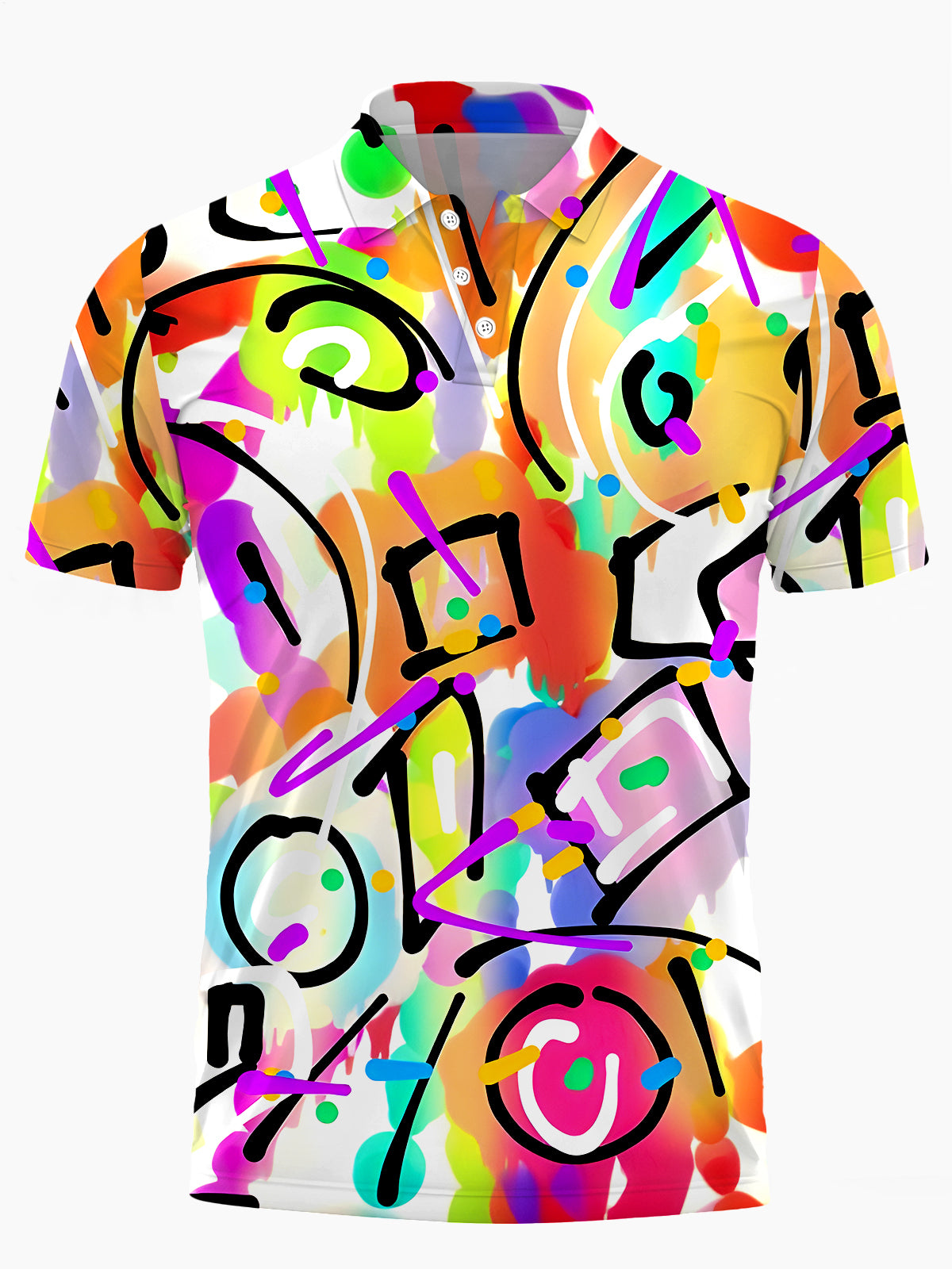 Geometrie Herren Kurzärmel -Polo -Hemd Polo -Hemd