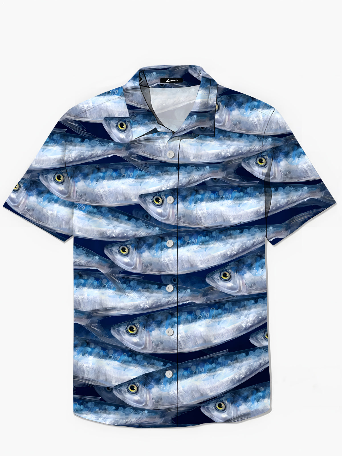 Fisch -Herren -Taschen -Kurzarmhemden