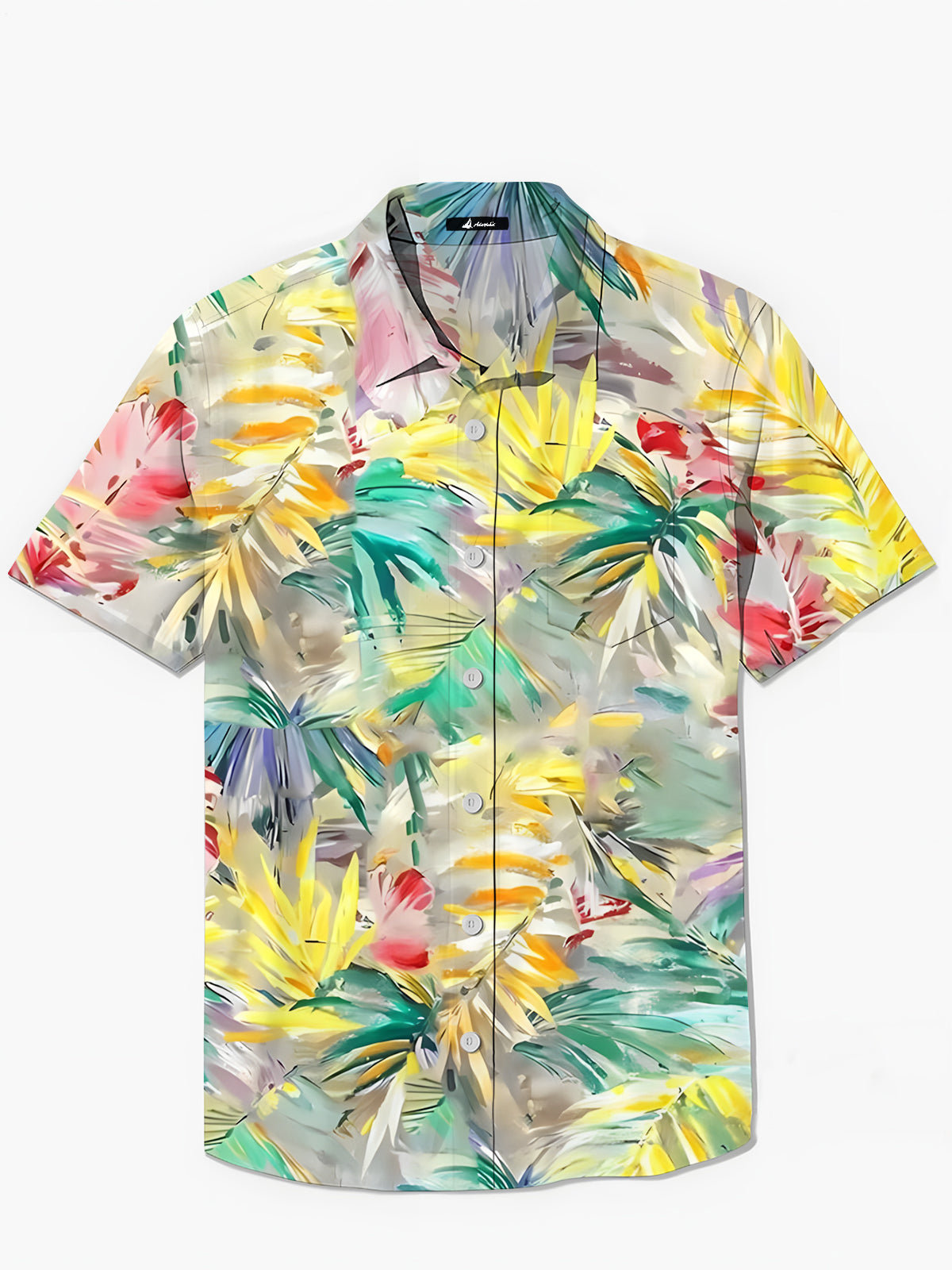 Blattdruck Herren -Tasche Kurzarm Shirts