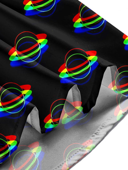 Universum Planet Print Herren -Tasche Kurzarm Shirts