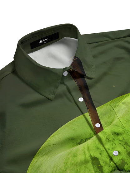 Apfeldruck Herren -Taschen -Kurzärmel -Shirts