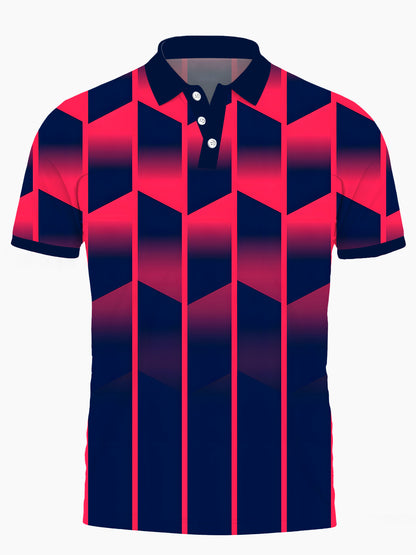 Geometrie Herren Kurzärmel -Polo -Hemd Polo -Hemd