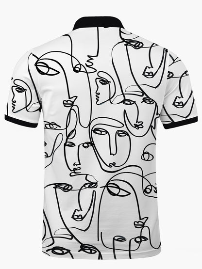 Abstrakter Kunstdruck Herren Kurzärmel -Polo -Hemd.