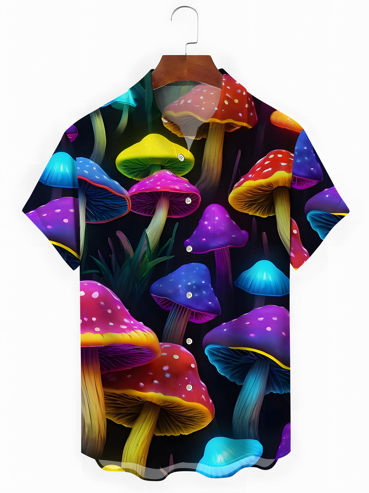 Pilzdrucken Herren -Taschen -Kurzarmhemden Für Kurzarm