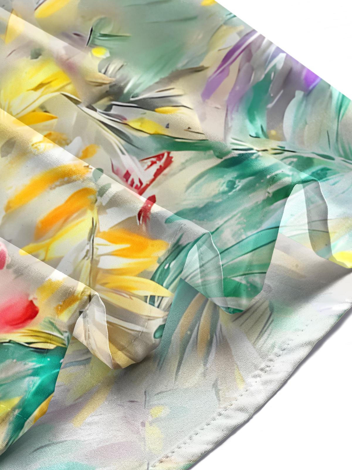 Blattdruck Herren -Tasche Kurzarm Shirts