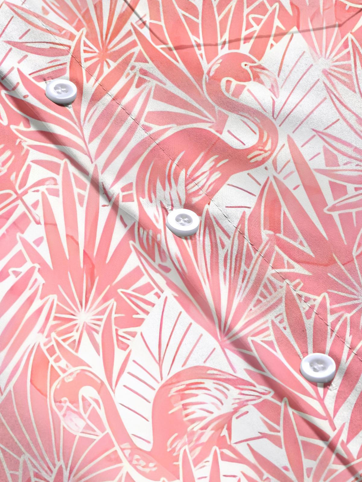 Flamingo Print Herren -Tasche Kurzarm Shirts