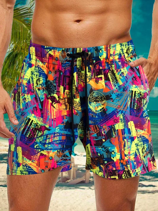 Tiegepocket -Shorts Für Herren -Print -Taschenkinne Binden
