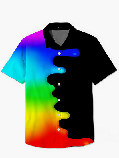 Rainbow Gradient Print Herren -Tasche Kurzarm Shirts