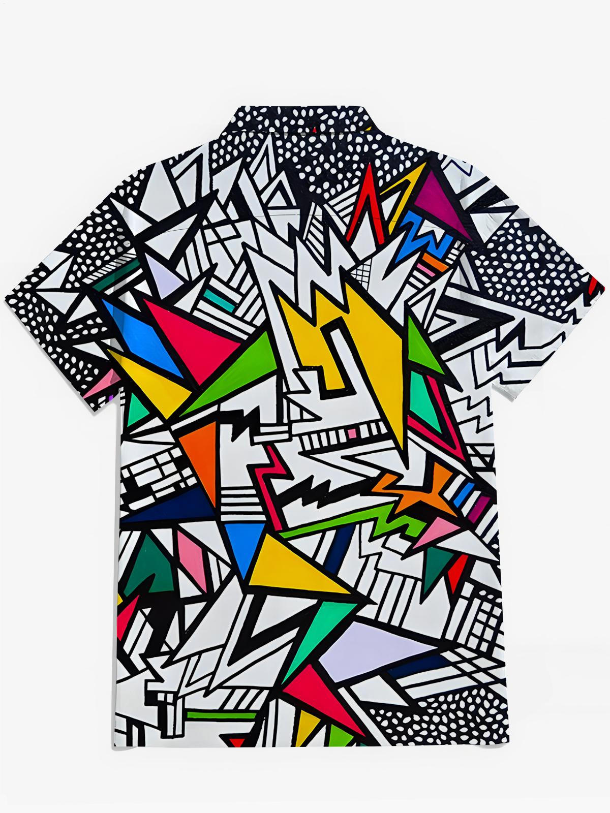 Geometrie Herren -Taschen -Kurzarmhemden