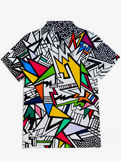 Geometrie Herren -Taschen -Kurzarmhemden