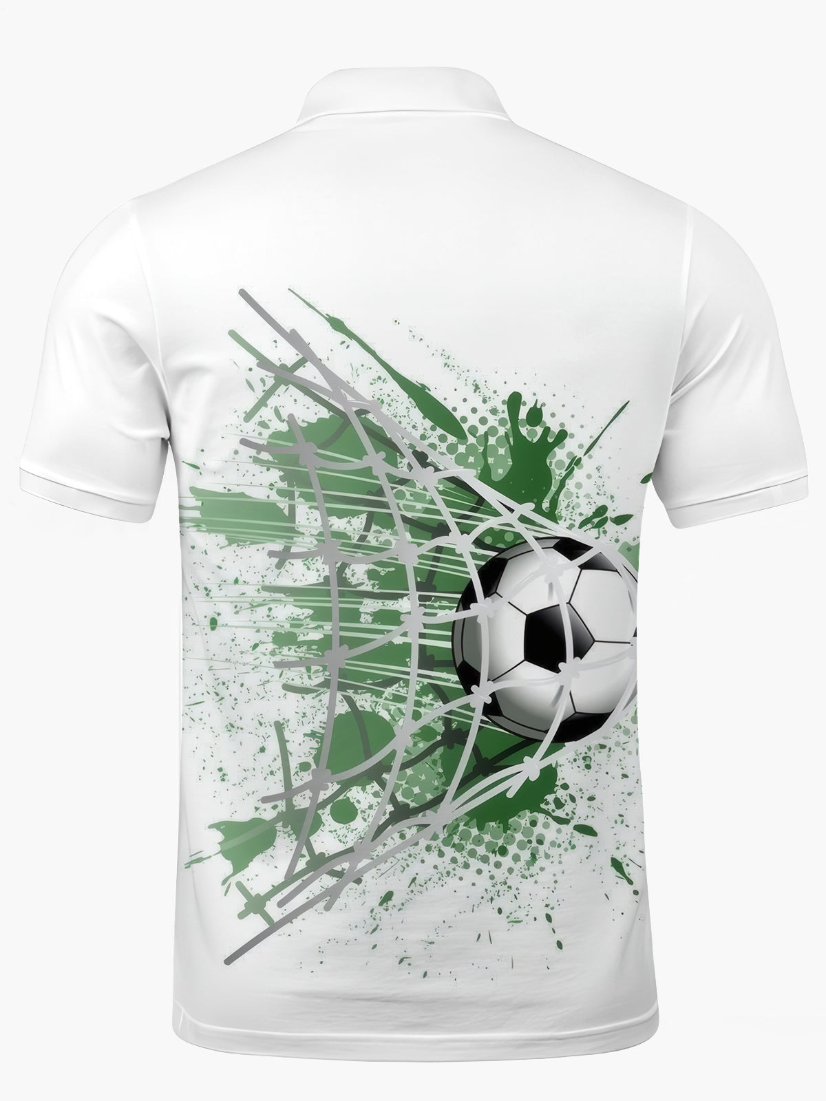 Football Print Männer Kurzärmeliges Knopfpolo -Shirt