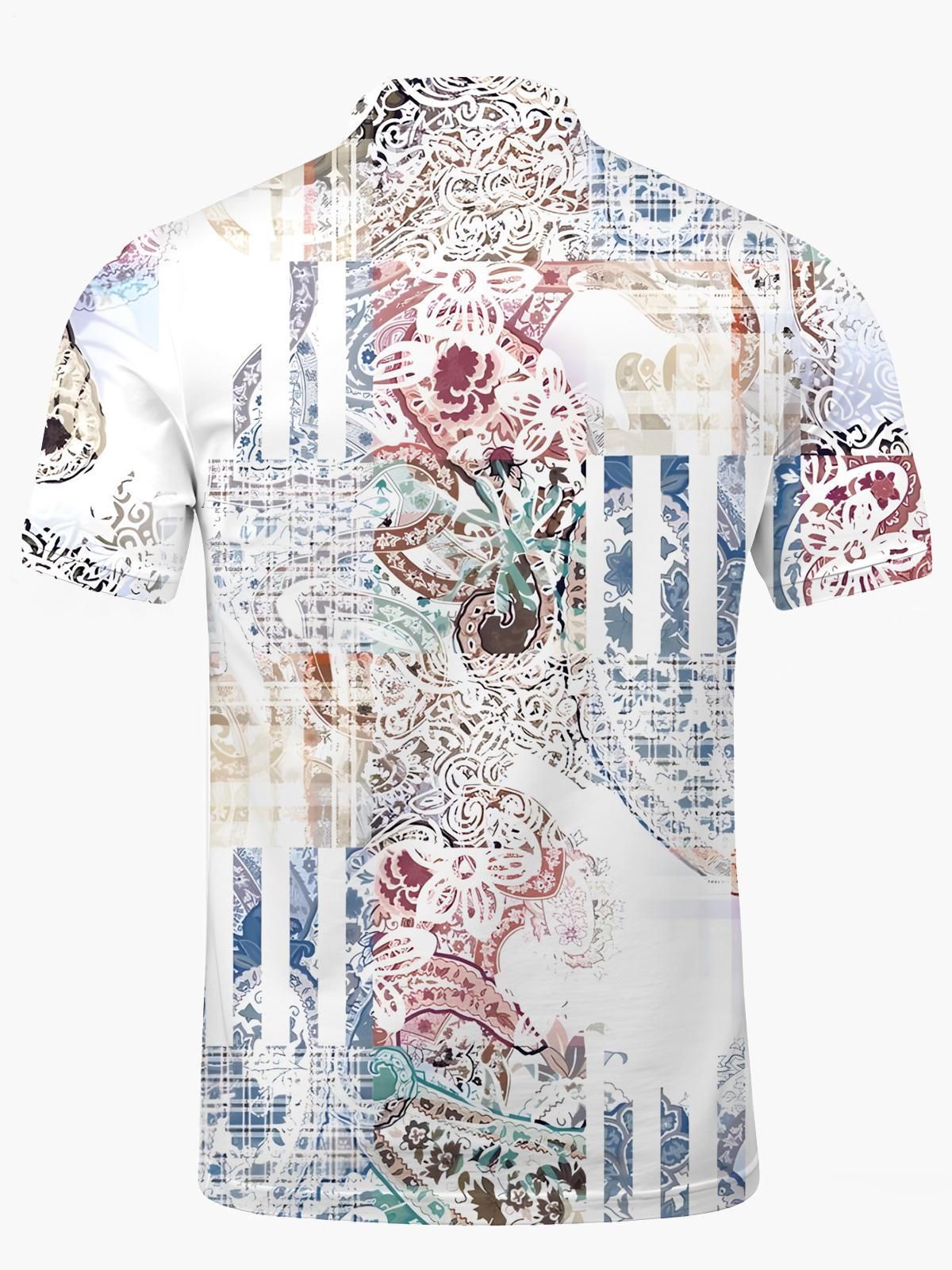 Ethnic Drucken Menschen Kurze Schlafte Polo Himter