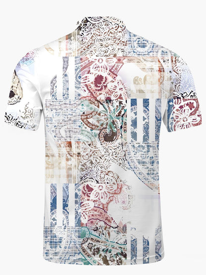 Ethnic Drucken Menschen Kurze Schlafte Polo Himter