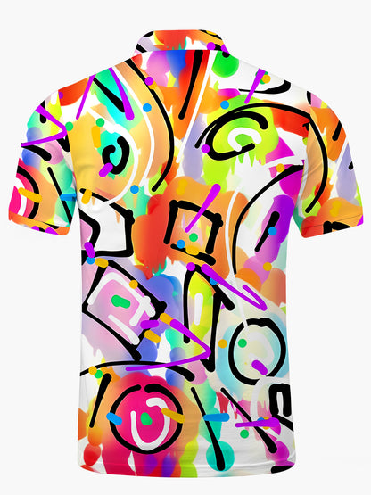 Geometrie Herren Kurzärmel -Polo -Hemd Polo -Hemd