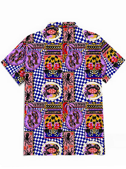 Kurzarmhemden Für Meeresfrüchte Herren Tasche