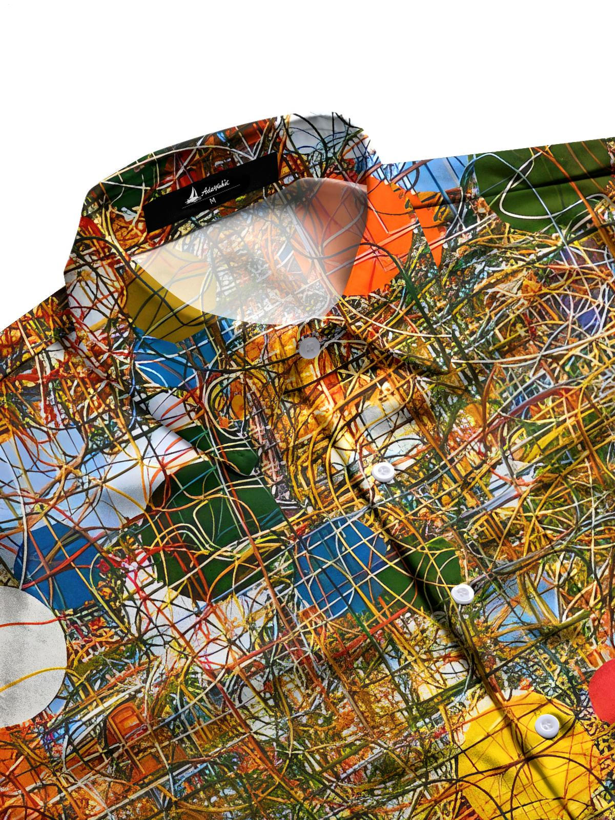 Geometrie Herren -Taschen -Kurzarmhemden