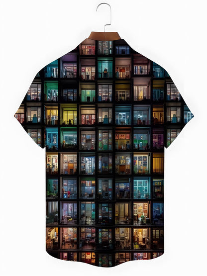 Balkon Drucken Herren -Tasche Kurzarm Shirts