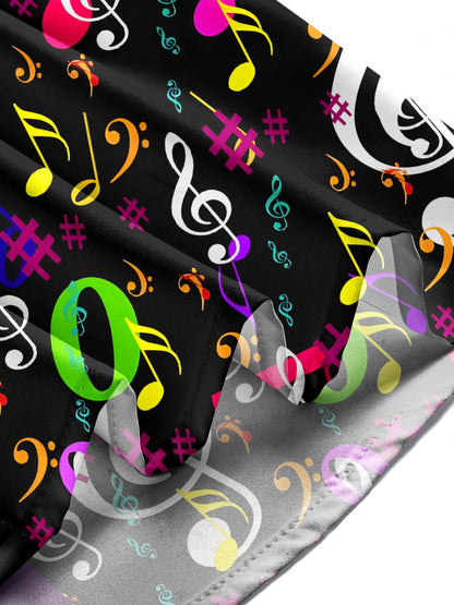 Musical Note Print Herren -Tasche Kurzarm Shirts