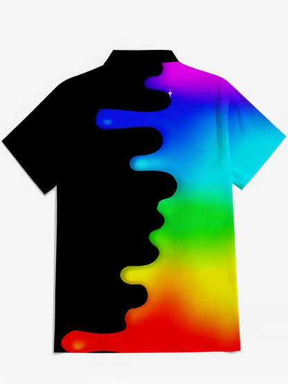 Rainbow Gradient Print Herren -Tasche Kurzarm Shirts