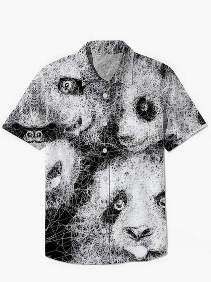 Panda Art Print Herren -Tasche Kurzarm Shirts