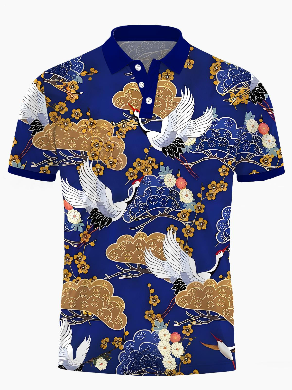 Crane Herren Kurzarmknopf Poloshirt